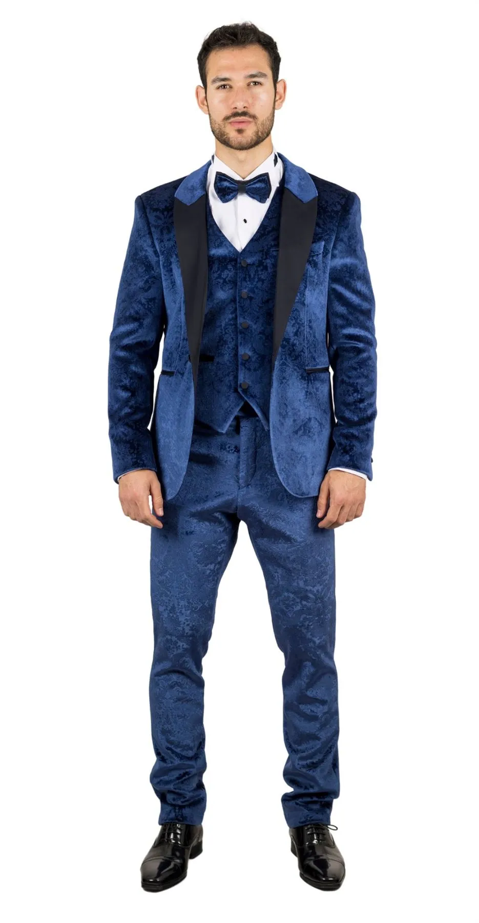 TruClothing AK-27 - Men's Blue 3 Piece Wedding Tuxedo Suit