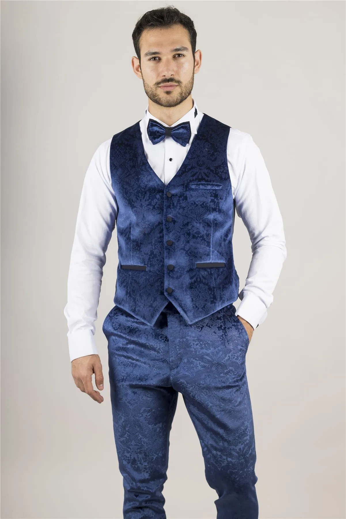 TruClothing AK-27 - Men's Blue 3 Piece Wedding Tuxedo Suit