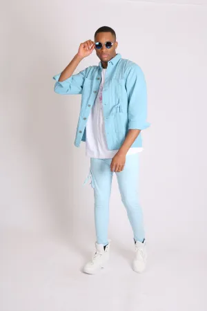 Utility Powder Blue Cargo Trousers