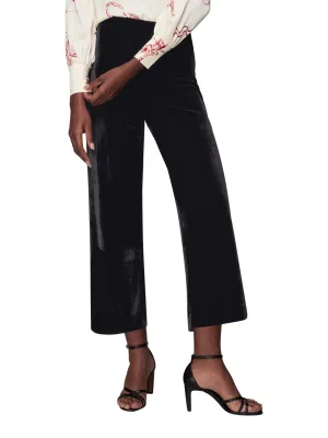 Velvet Wide Leg Crop Trousers