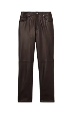 Verona Leather Slim-Leg Trousers