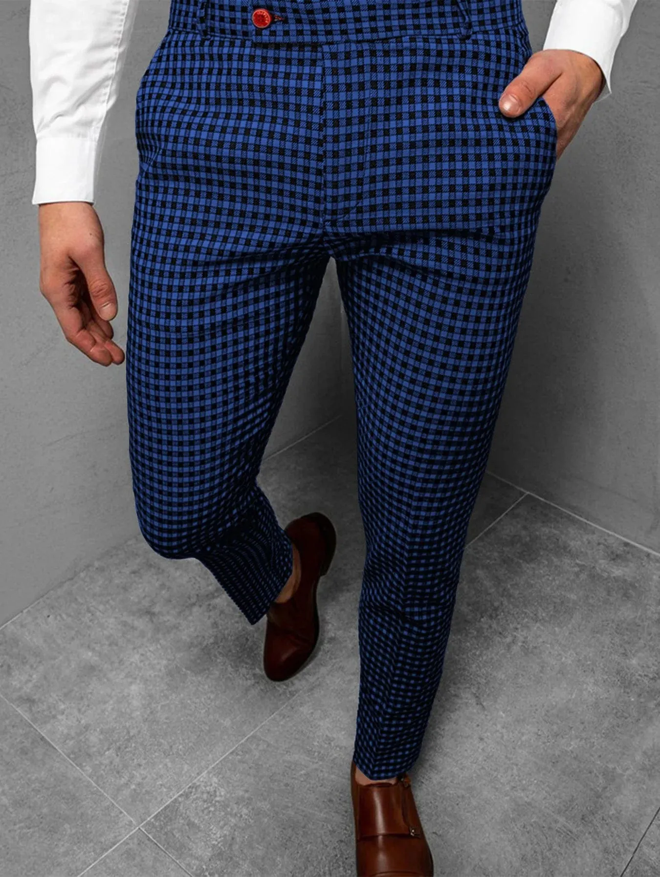 Versatile Elegance: Men's Solid Colour Slim Fit Stretch Pants for Casual and Formal Daily Wear