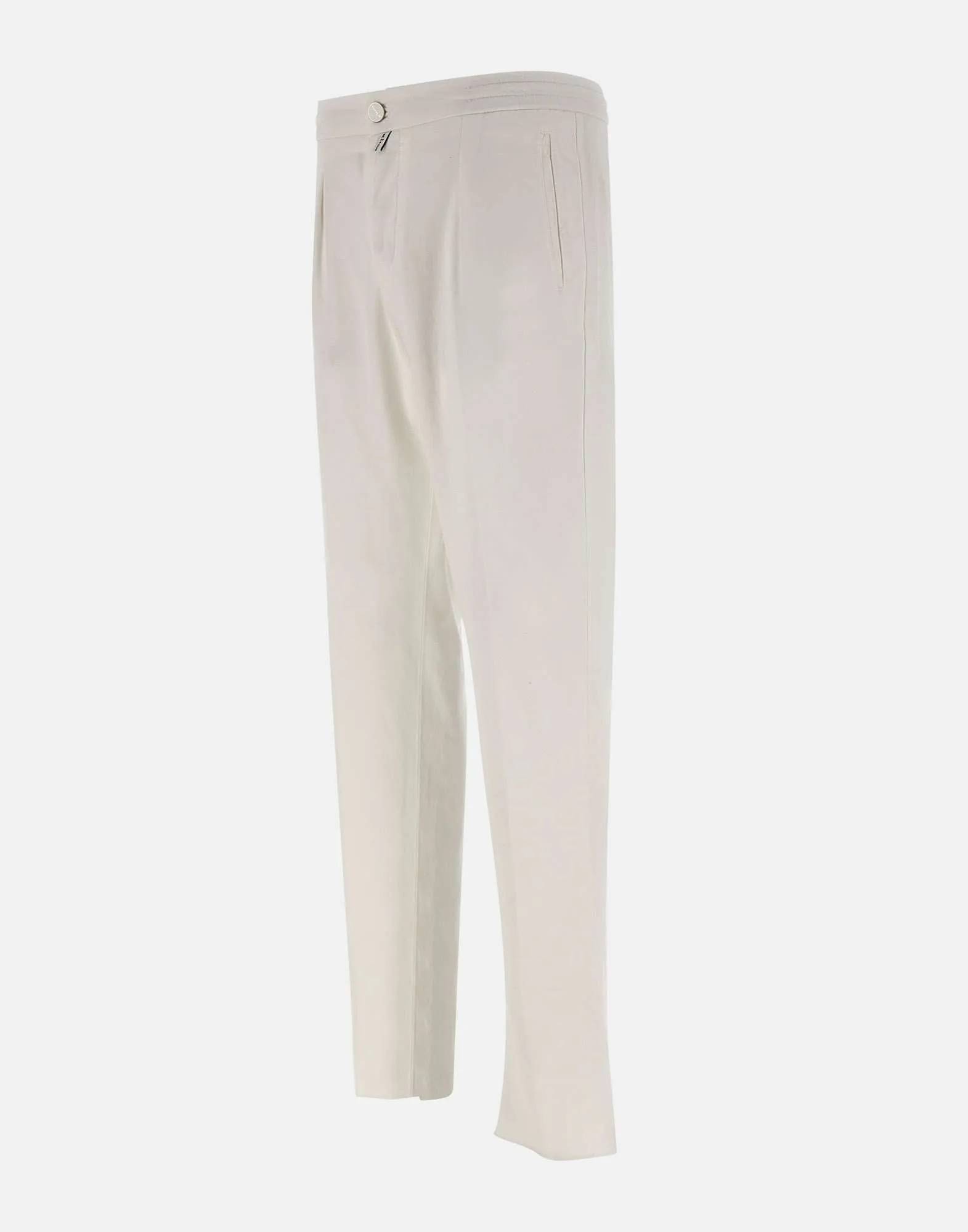 White Cotton and Lyocell Jogger Trousers