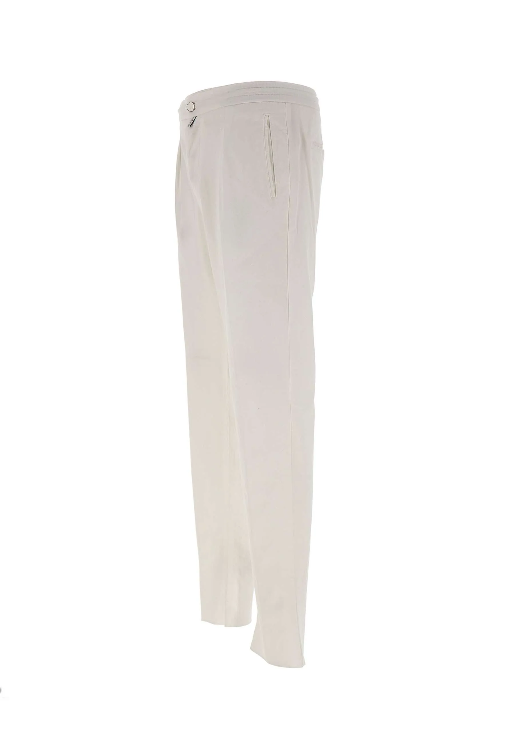 White Cotton and Lyocell Jogger Trousers