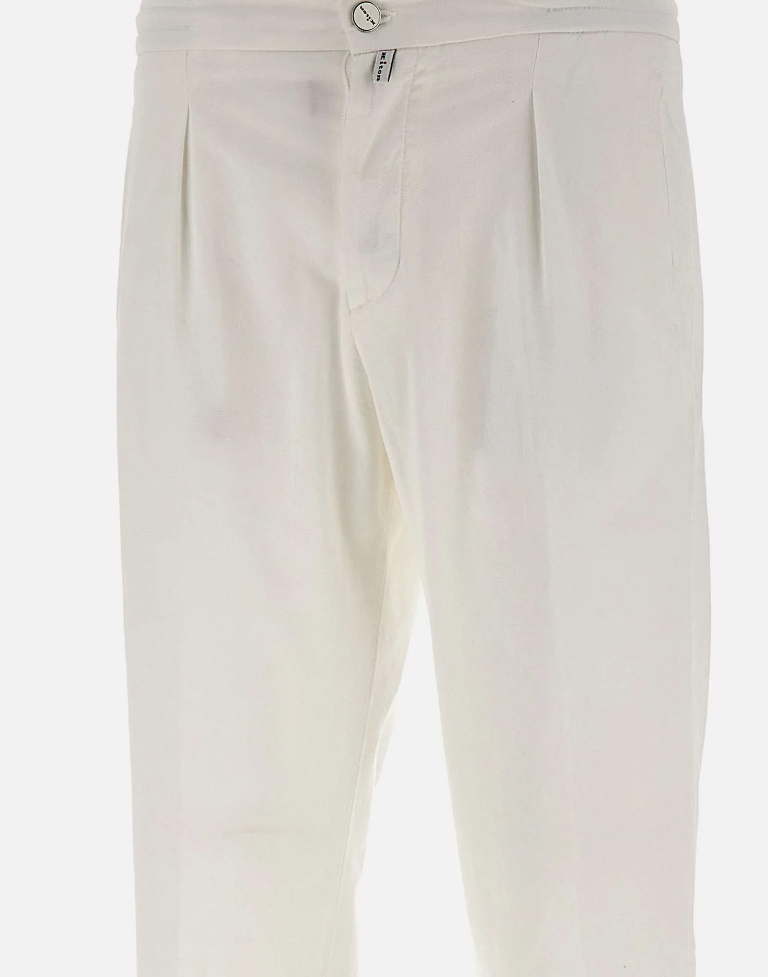 White Cotton and Lyocell Jogger Trousers