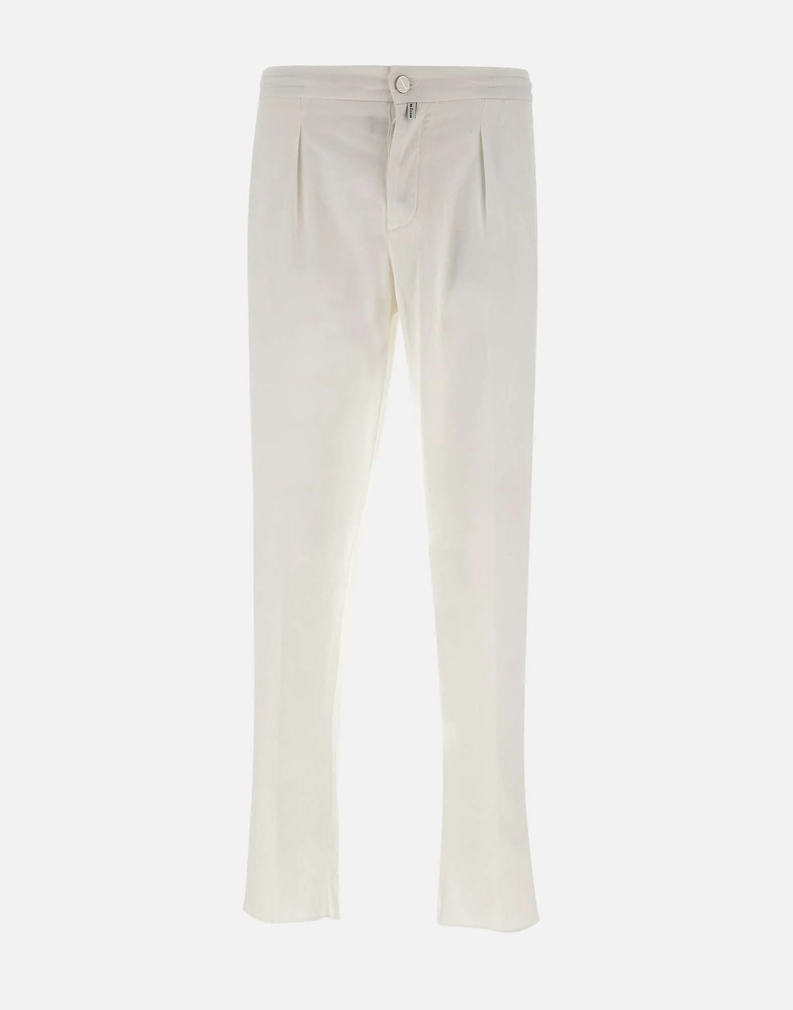 White Cotton and Lyocell Jogger Trousers