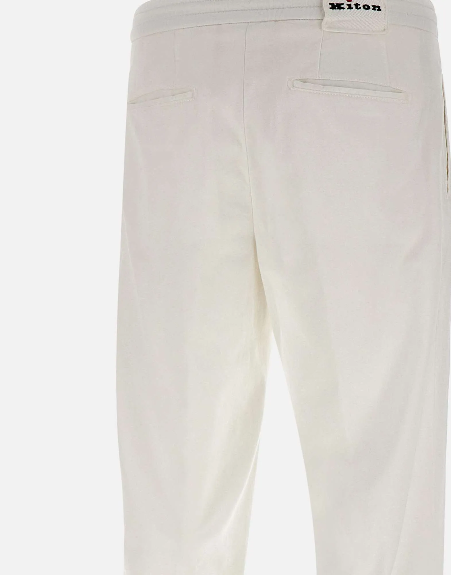 White Cotton and Lyocell Jogger Trousers