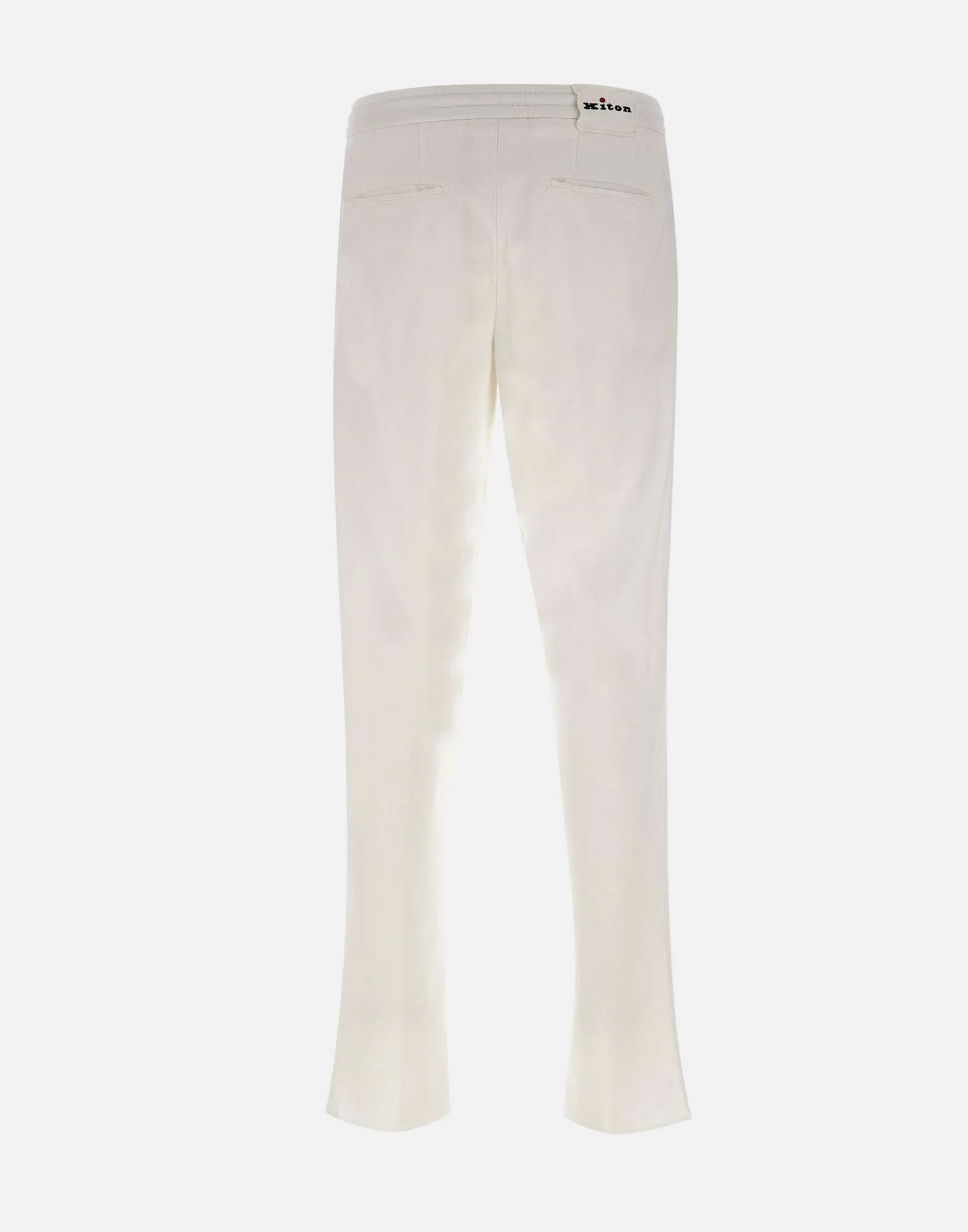 White Cotton and Lyocell Jogger Trousers