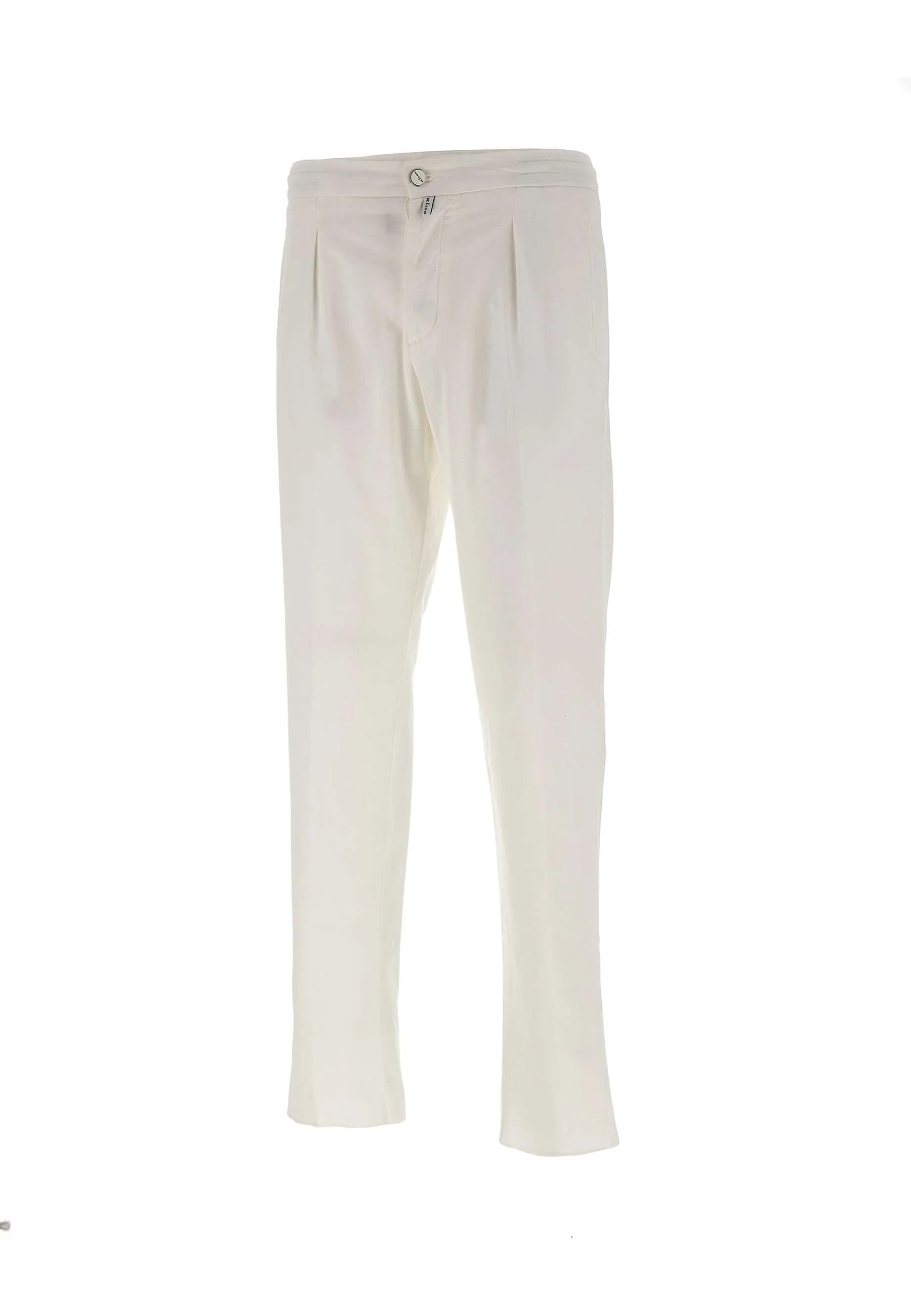 White Cotton and Lyocell Jogger Trousers