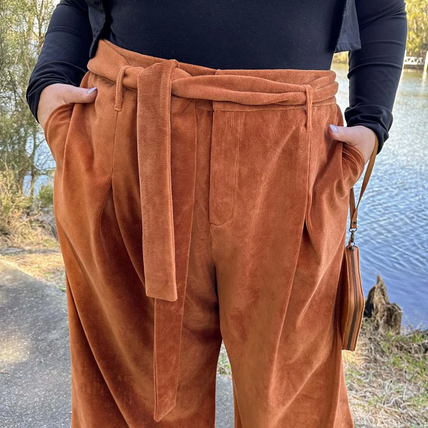 Wide Leg Cord Tailored Trousers