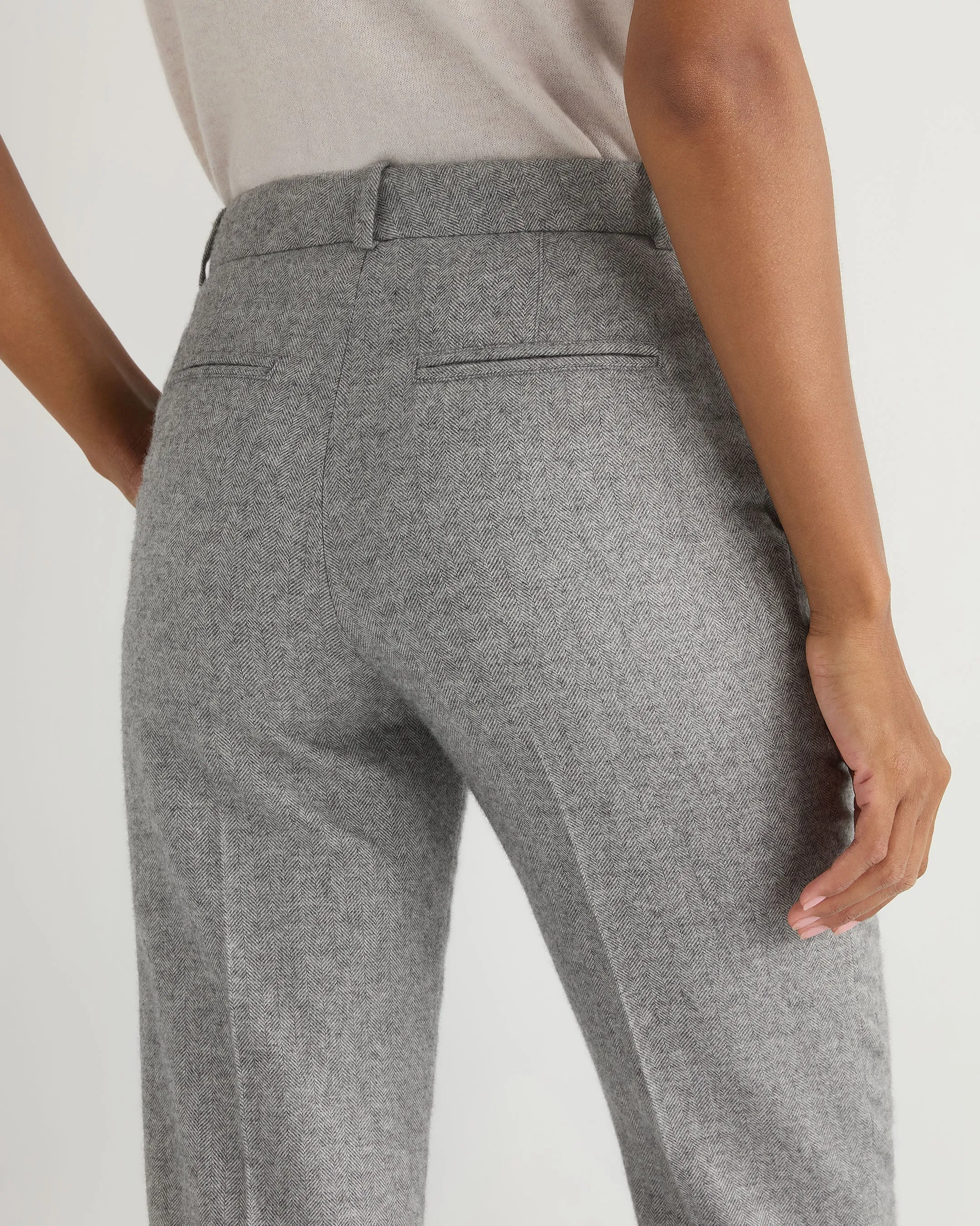 Women's Harper Herringbone Trouser Grey