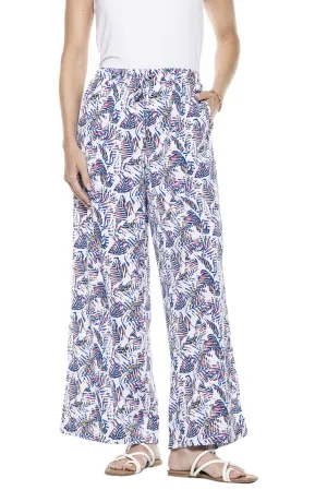 Women's Petra Wide Leg Pants  |  Magnolia Pink Beach Leaves