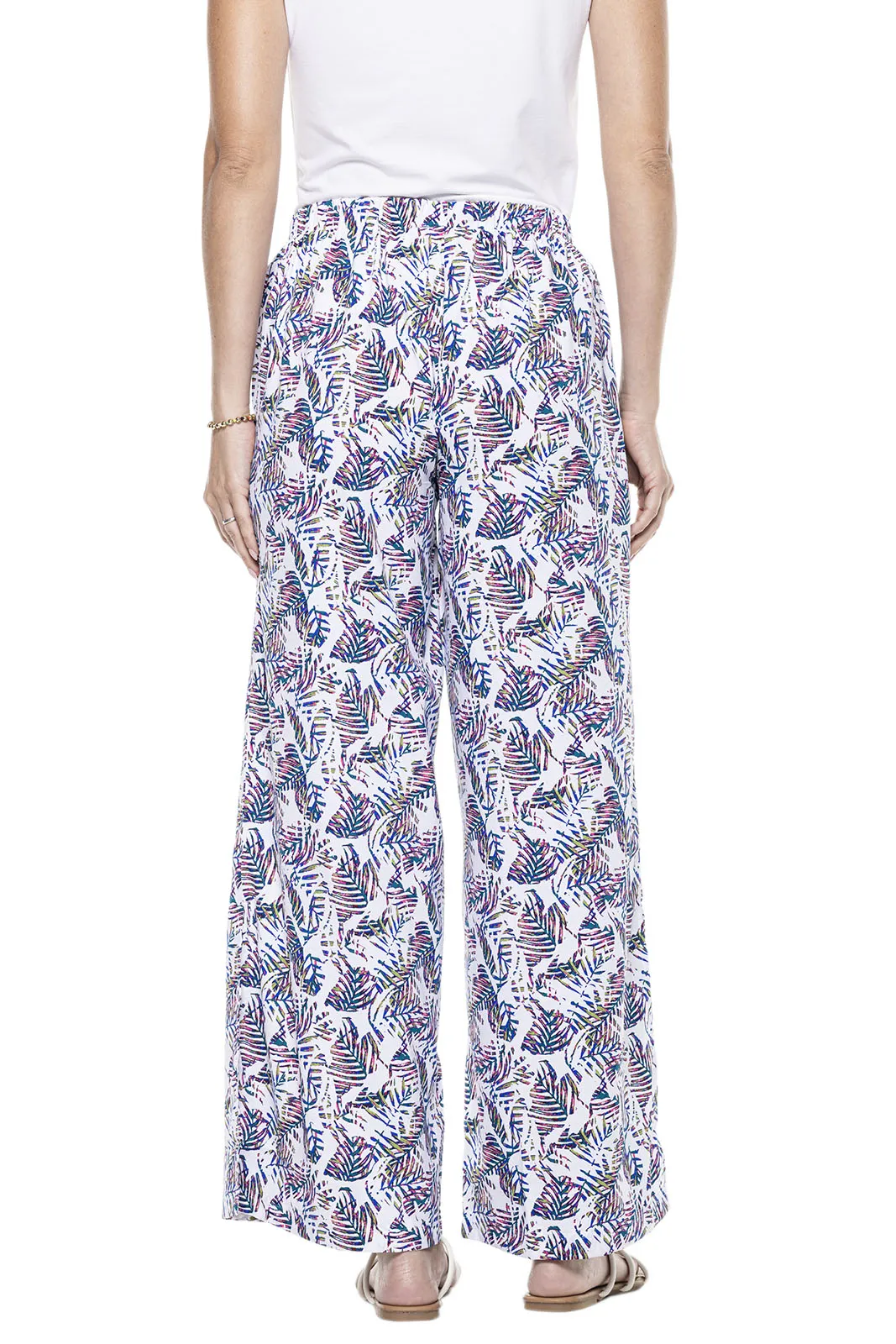 Women's Petra Wide Leg Pants | Magnolia Pink Beach Leaves