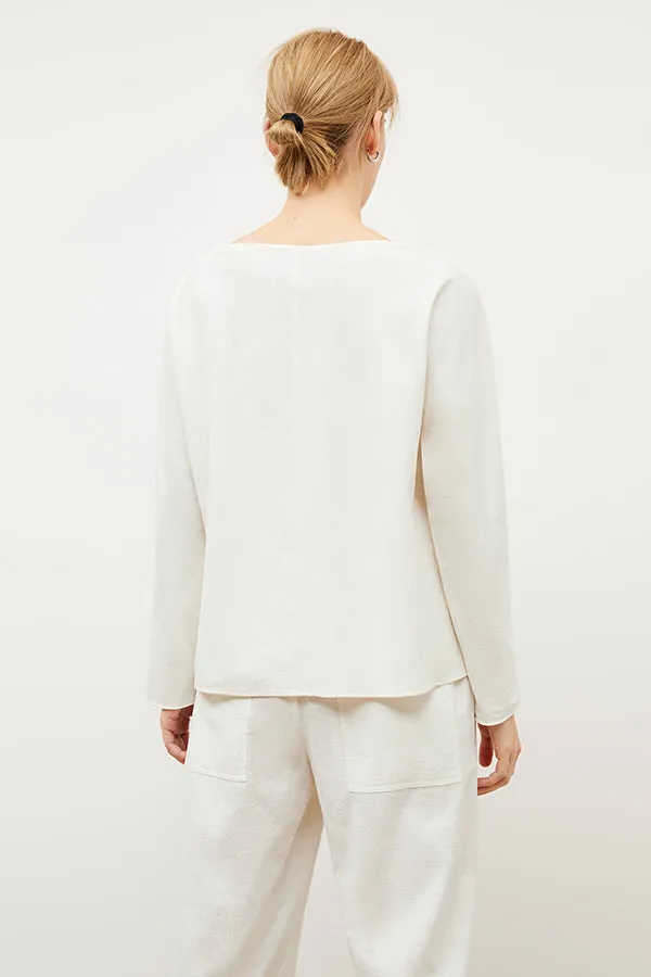 Wren Top - Double-Faced Linen :: Ivory