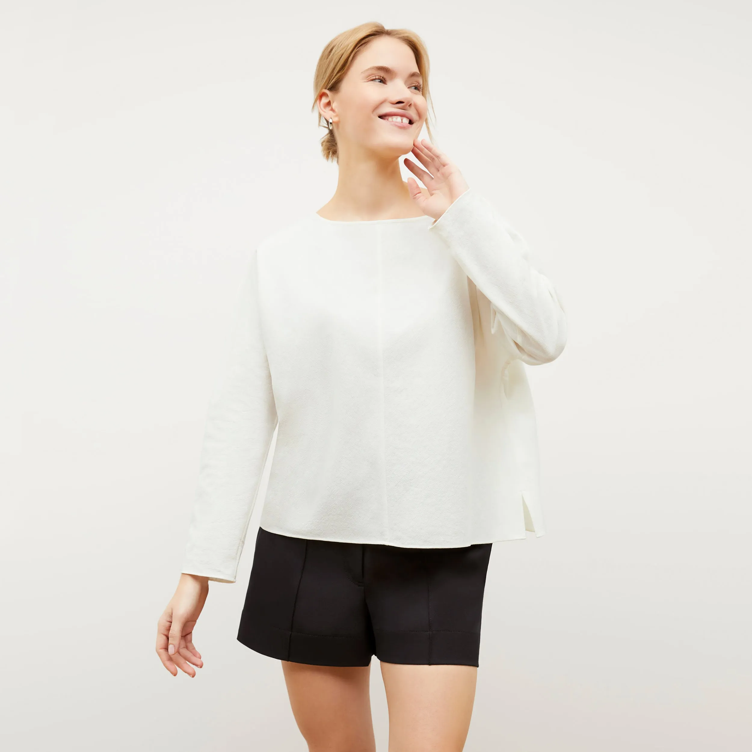 Wren Top - Double-Faced Linen :: Ivory